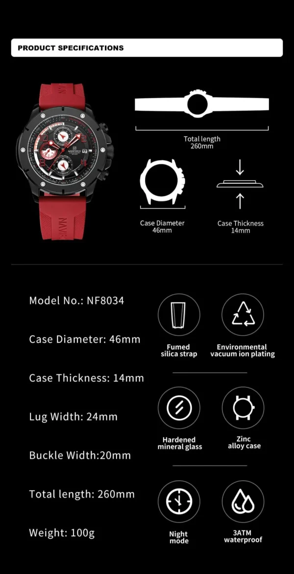 Naviforce NF-8034 Chronograph Exclusive Edition - Image 4